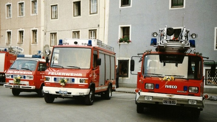 23_Uebernahme von drei neuen Einsatzfahrzeugen 1989